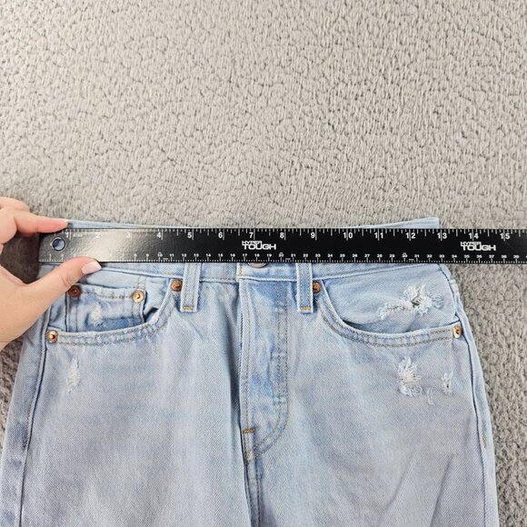 Levis Premium Jeans Women‎ 25 (23x27) Blue Wedgie Straight Distressed Light Wash - Picture 8 of 16